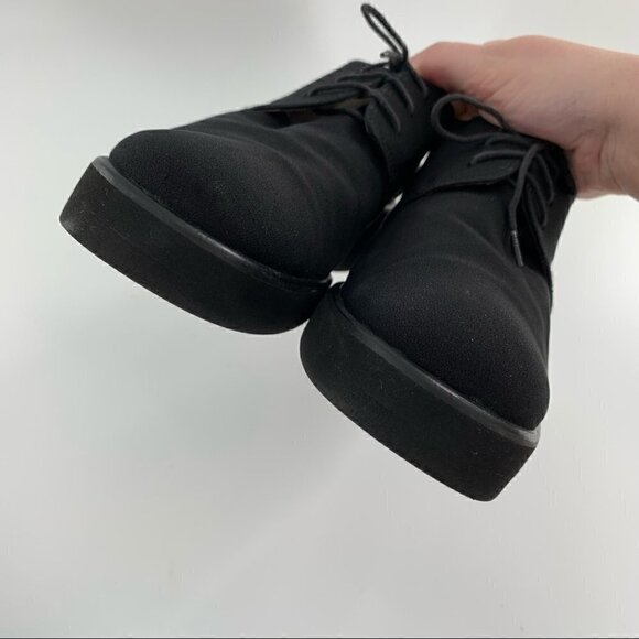 Stuart Weitzman flats size 9.5 black Oxfords chunky vintage 90s Academia - Picture 10 of 12